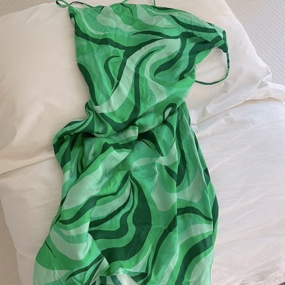 Zara Flowy Mini Dress Green - Picture 15 of 16